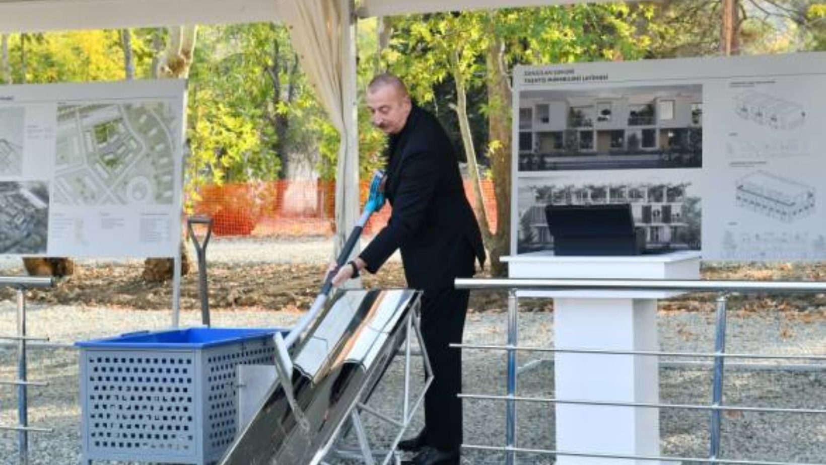 Ilham Aliyev a pus piatra de temelie a primei clădiri rezidențiale din Zangilan