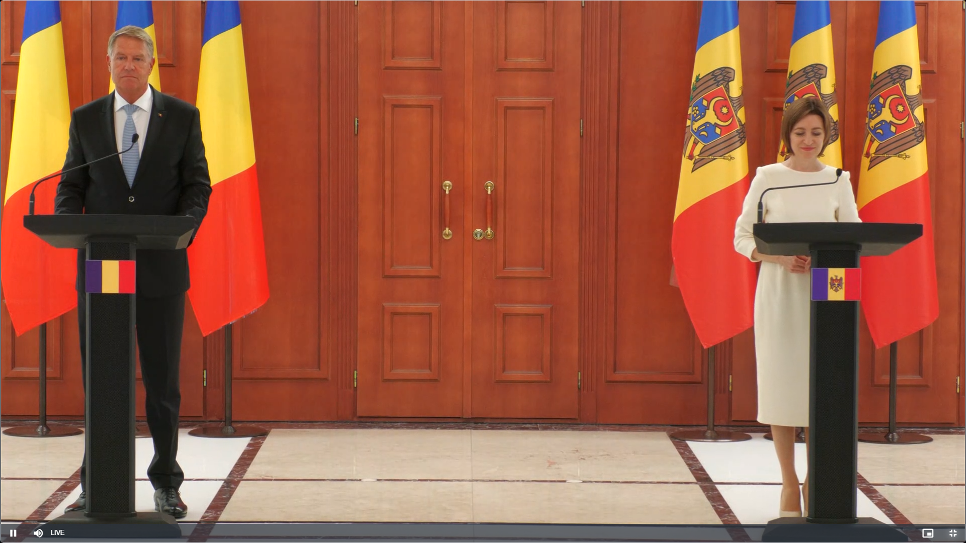 LIVE: Conferință de presă susținută de Președintele Republicii Moldova, Maia Sandu și Președintele României, Klaus Iohannis