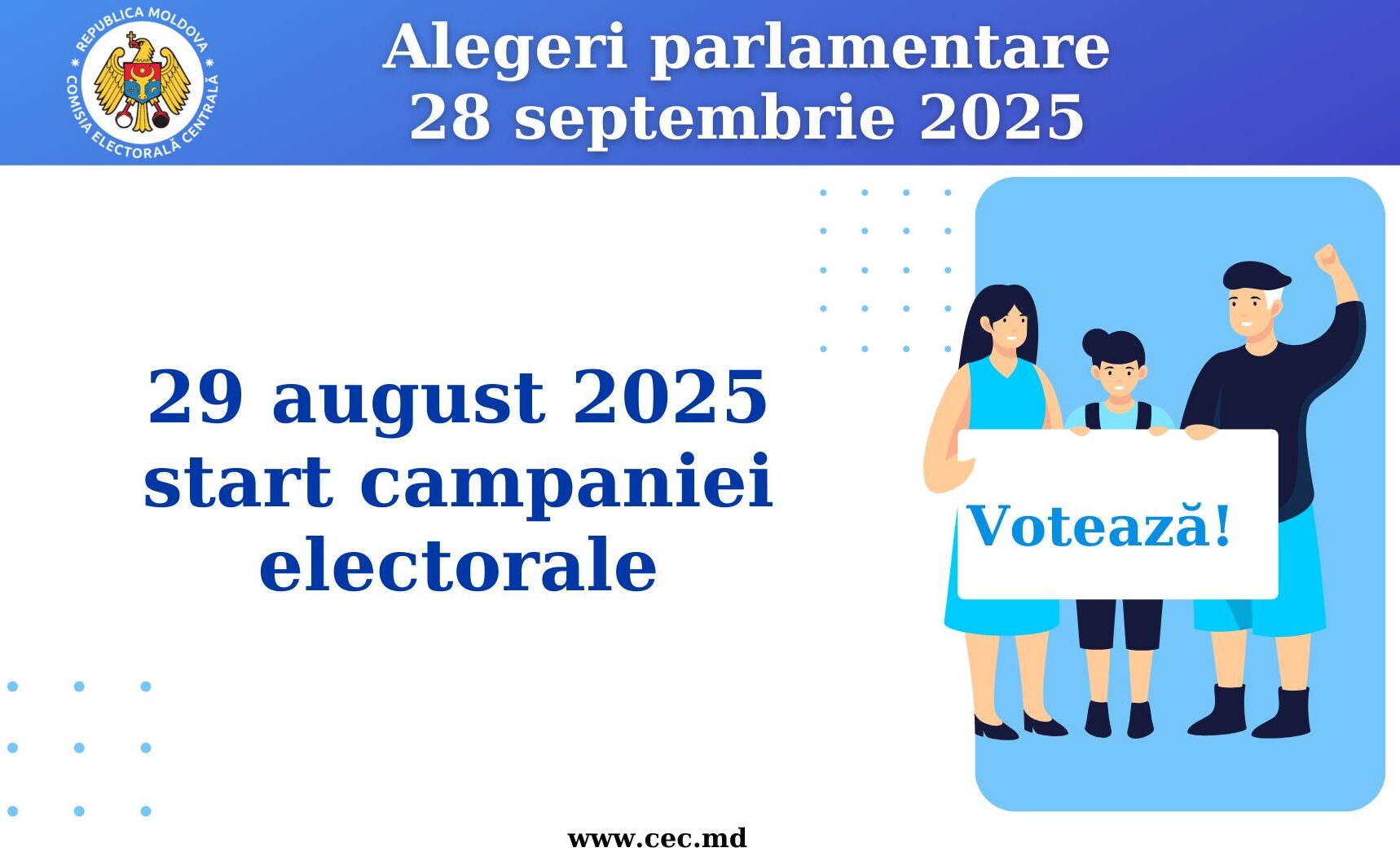 Moldova intră în campania electorală pentru parlamentarele din 28 septembrie – CEC solicită respectarea strictă a legislației